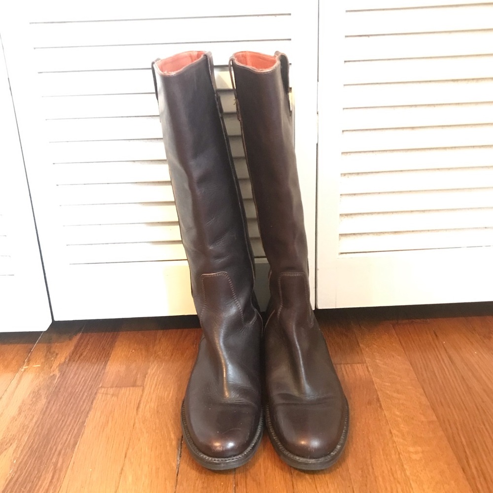 BEAUTIFUL JCrew Dark Brown Leather Riding Boots
